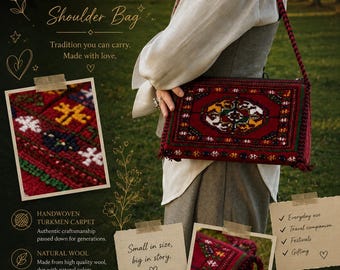 Handgewebte turkmenische Schultertasche