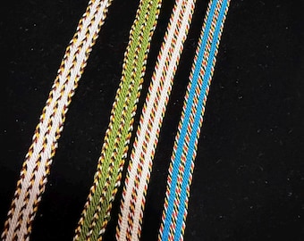 Handwoven Turkmen Alaja Bracelet, Boho Ethnic Polyester Yarn Jewelry