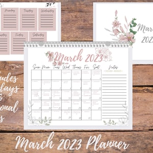 Maart Kalender / Planner 2023 landschap-inclusief feestdagen & Nationale Dagen