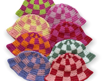 Hand Made Checkered Bucket Hat