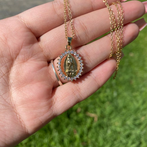 Virgin Mary Necklace Miraculous Medal Necklace Blessed Etsy Canada