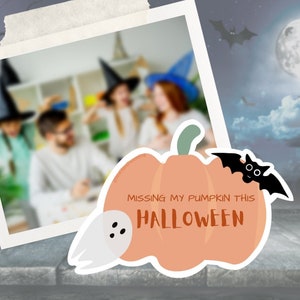 Ma citrouille me manque cet Halloween — Souvenir d'une perte de bébé (autocollant mat pour scrapbooking)