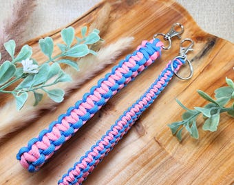 Pulseira rosa e azul para conscientização sobre aborto espontâneo, joia de paracord tipo 1 com circunferência ajustável, presente durável para pais e mães enlutados
