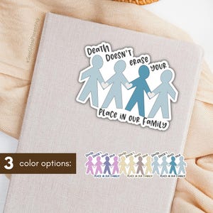 Sticker famille endeuillée, Rédaction d'invites dans le journal sur la perte, Souvenir d'êtres chers disparus, Cadeau doux pour les parents en deuil, Mère, père
