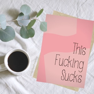 Carte de sympathie sarcastique, Ça craint et je suis là, Motif rose abstrait, Mots de soutien après la mort d'un enfant