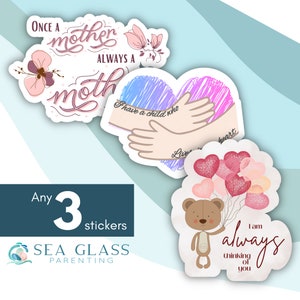 Schwangerschaft Verlust Aufkleber Paket, 3 matte oder glänzende Aufkleber, Unterstützendes Geschenk für Eltern nach Fehlgeburt, Totgeburt, TFMR oder SIDS