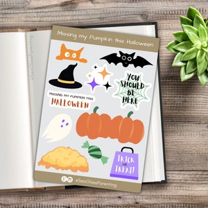Babyverlust Halloween Scrapbooking Aufkleber Set, Kummer und Trauer, Vermisste geliebte Menschen ehren, Fehlgeburt, Totgeburt, TFMR Journal