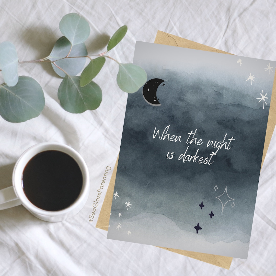 Support and Encouragement Card, Night Sky With Moon and Stars Design, I ...