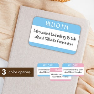 Autocollant de prévention de la mortinatalité, meme Bonjour, je suis introverti, décoration de sensibilisation à la grossesse et à la perte du nourrisson, autocollant de cahier d'ordinateur portable
