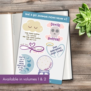 Trauer- und Verlustjournal, Scrapbooking-Aufkleber im Boho-Stil, Geschenk für trauernde Eltern nach dem Tod eines Kindes