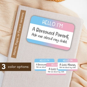 Baby Verlust Bewusstsein Aufkleber, Hallo ich bin… Namensschild Design, Verlust Mama Papa Elternteil, Fehlgeburt, Totgeburt, TFMR, SIDS