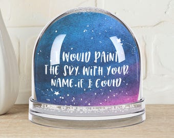 Pregnancy & infant loss remembrance snow globe, I would paint the sky with your name if I could, Starry sky at night gift for loss mom, dad