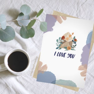 Es tut mir leid für deine Verlustkarte, Umschlag mit Herzen abstraktes Design, ich liebe dich so sehr, Beileidsgeschenk für trauernden Freund