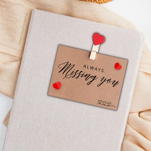 Sticker souvenir de la perte d'un bébé, Tu me manques TOUJOURS, Note en papier kraft marron avec des coeurs, Cadeau de scrapbooking pour les parents en deuil, Perte de la mère