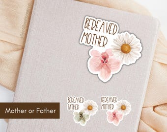Bereaved Mother/Father laptop sticker, Golden floral remembrance sticker, Thoughtful gift for Mother's Day after child loss, TFMR, SIDS