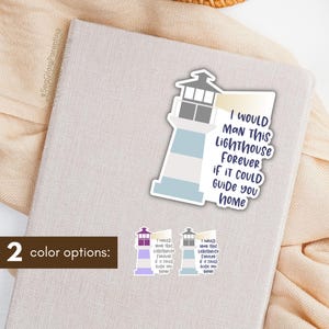 Sticker "Tu me manques", je garderais ce phare pour toujours s'il pouvait vous guider chez vous, jolie décoration de journal bohème, cadeau de deuil pour mère