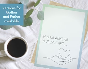 Bereaved mothers day fathers day card, Abstract line art, Sympathy and support for grieving parent after miscarriage, stillbirth, TFMR, SIDS
