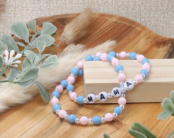 Pulseira de conscientização sobre perda infantil, joias com contas rosa claro e azul com pérolas artificiais, presente de apoio após aborto espontâneo, natimorto, TFMR