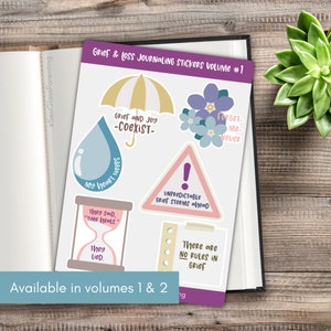 Autocollants pour affirmer son deuil, Accessoires pour le journal du souvenir et pour cahier, Explorez vos sentiments à propos de la mort et de la perte, Cadeau de soutien