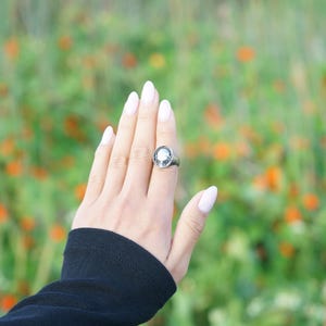 Sterling Silver Oxidized Scarab Ring, Egyptian Cicada Filigree Ring, Beetle Symbol Jewelry, Minimalist Opal Bug Ring, Good Luck Jewelry