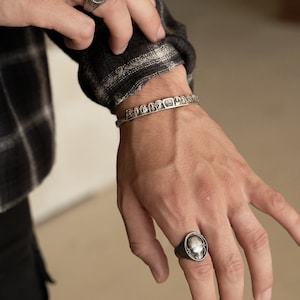 Roman Crown Oxidized Sterling Silver Cuff Bracelet, Chunky Adjustable Bracelet, Timeless Sterling Silver Jewelry, Everyday Bangle Bracelet