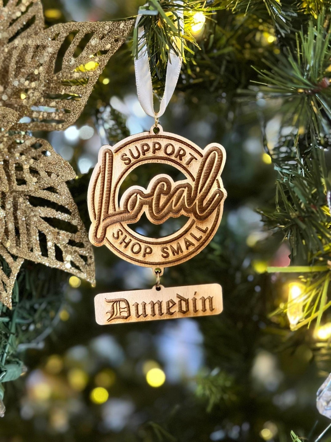 Dunedin, Florida, Personalized, Local Ornament, Eat Drink Shop Local