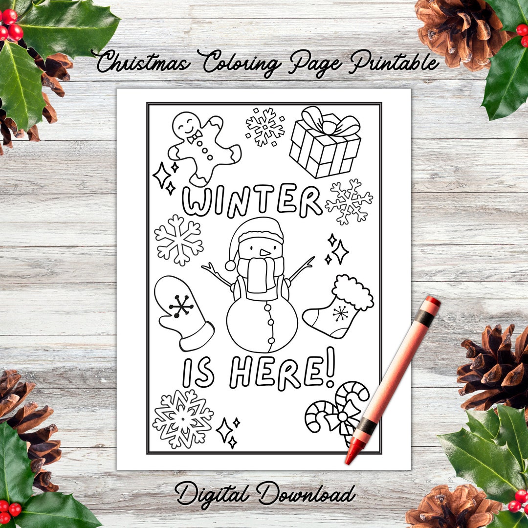 Christmas Coloring Page Printable Christmas Coloring Page Etsy