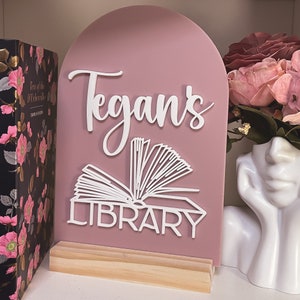 3D Personalised Library Open Book Sign, Freestanding Sign, Bookish Gift, Bookshelf Sign