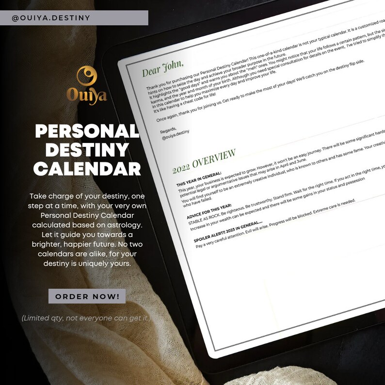 Personal Destiny Calendar 2024 Unique and Custom 1 Month Calendar Etsy