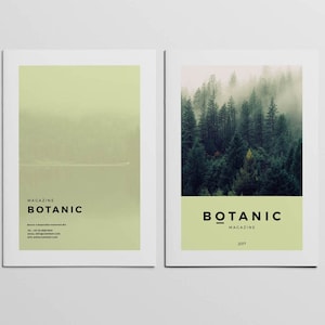 May include: A magazine cover with a green background and the text "BOTANIC MAGAZINE 2017". The cover features a photo of a misty forest.