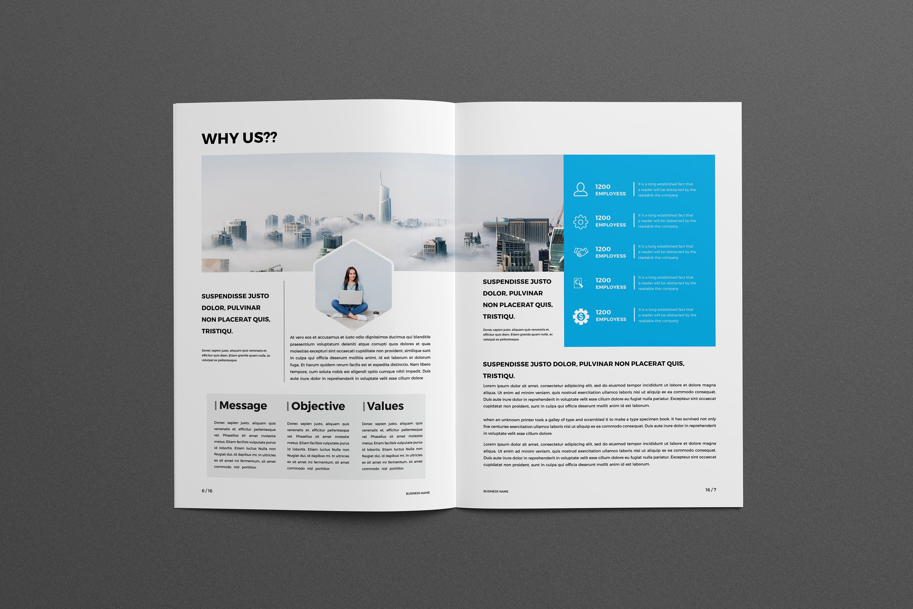 Hexagon Indesign Hexagon Business Brochure Template Corporate Editable Indesign Print ...