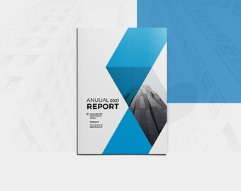 Annual Report Brochure Clean Corporate Business Editable Indesign Print booklet Template