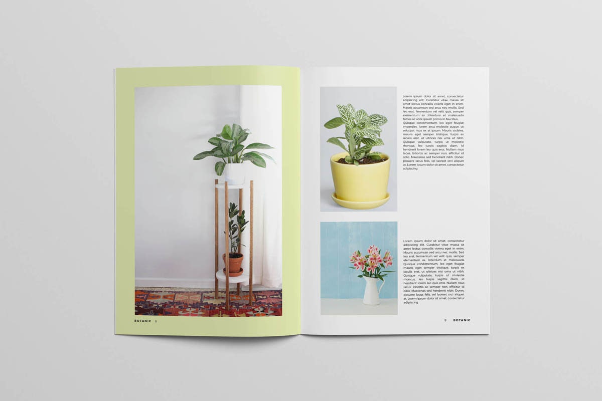 Corporate Editable Botanic Magazine and Brochure Indesign Template 24 ...