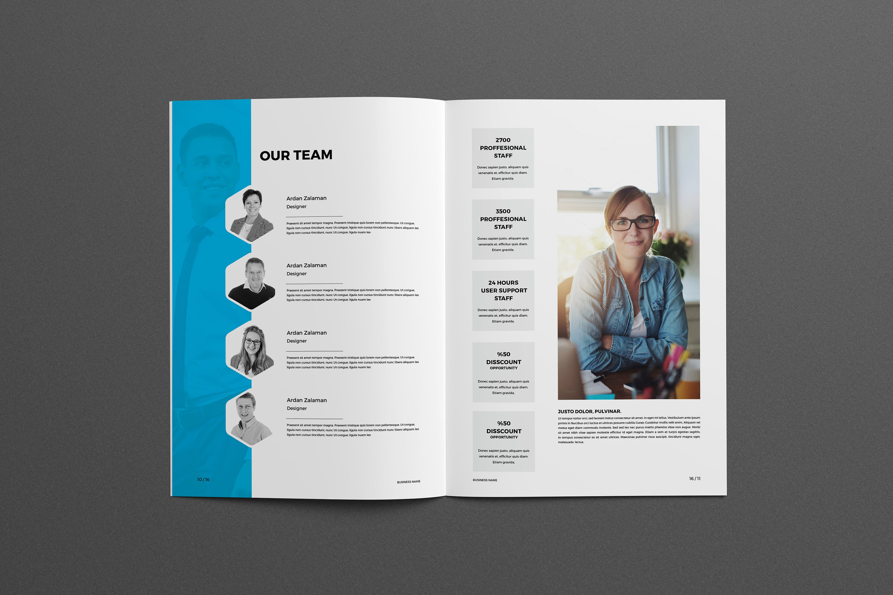 Hexagon Indesign Hexagon Business Brochure Template Corporate Editable Indesign Print ...