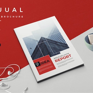 Annual Report Brochure Clean Corporate Business Editable Indesign Print booklet Template