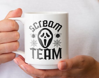 Scream Team 11oz Ceramic Mug - Spooky and Fun Mug for Halloween Lovers