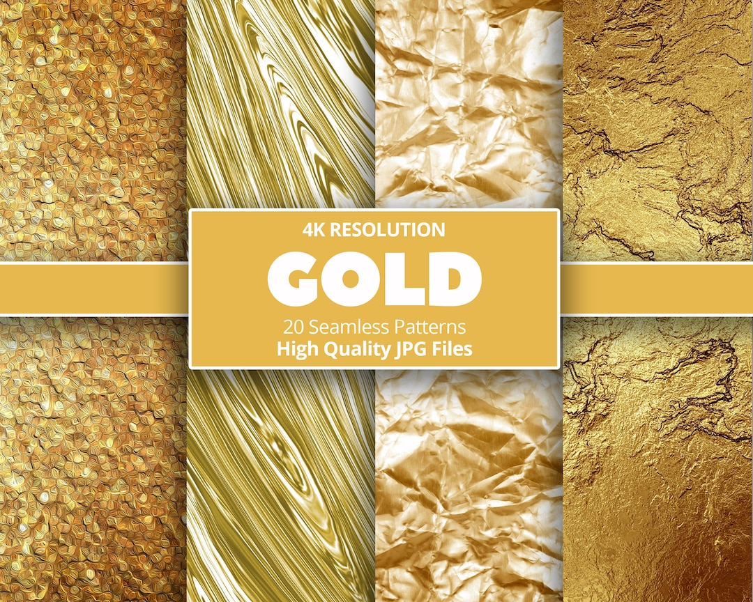 Gold Metal Digital Paper Gold Texture Backgrounds Gold Foil Etsy