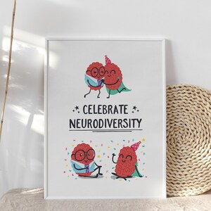 Celebrate Neurodiversity Poster, Mindfulness Poster, Counseling Sign, School Counselor Office Decor, Classroom Decor, Psychologist Office
