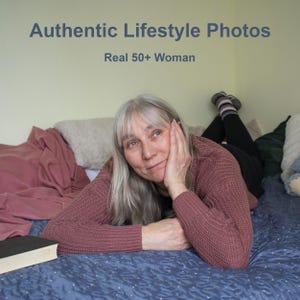 Real Life Lifestyle Photos Bundle 50+ Woman – Authentic Daily Life, Relaxing, Home Moments, Mental Health Content Pack