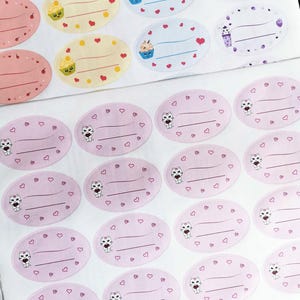 Personalisierte Etiketten mit Kawaii Motiv