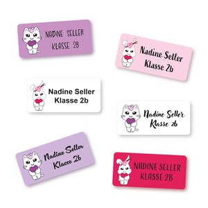 Personalisierte Namenssticker für Schule, Kita oder Büro mit Kawaii Motiv