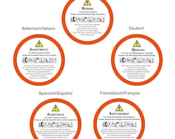 Safety instructions for candles in different languages