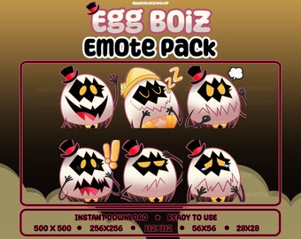 Hazbin Hotel | Egg Boiz Premade Emote Pack (6) | Twitch Emotes | Discord Emotes