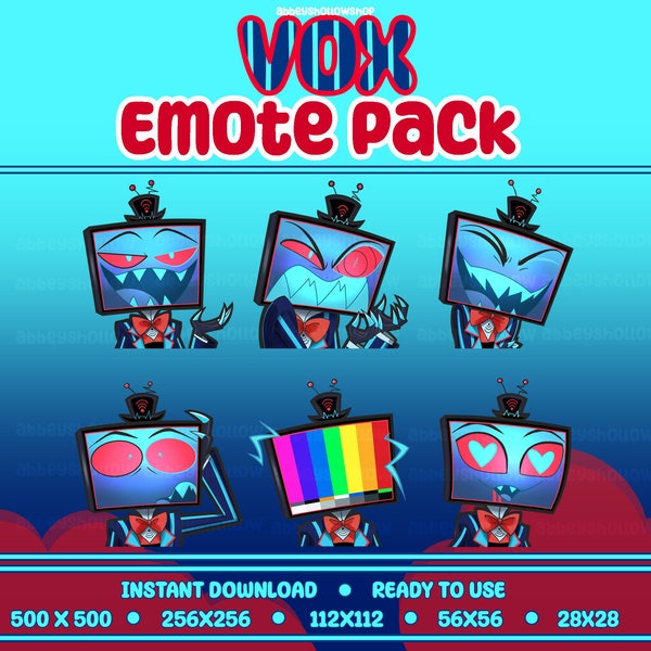 Hazbin Hotel | Vox Premade Emote Pack (6) | Twitch Emotes | Discord Emotes