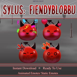 Sylus: Fiendyblobbu | Love and Deepspace | Premade Animated Pack (4) | Twitch/Discord Animated/Static Emotes | Stream ornament/asset