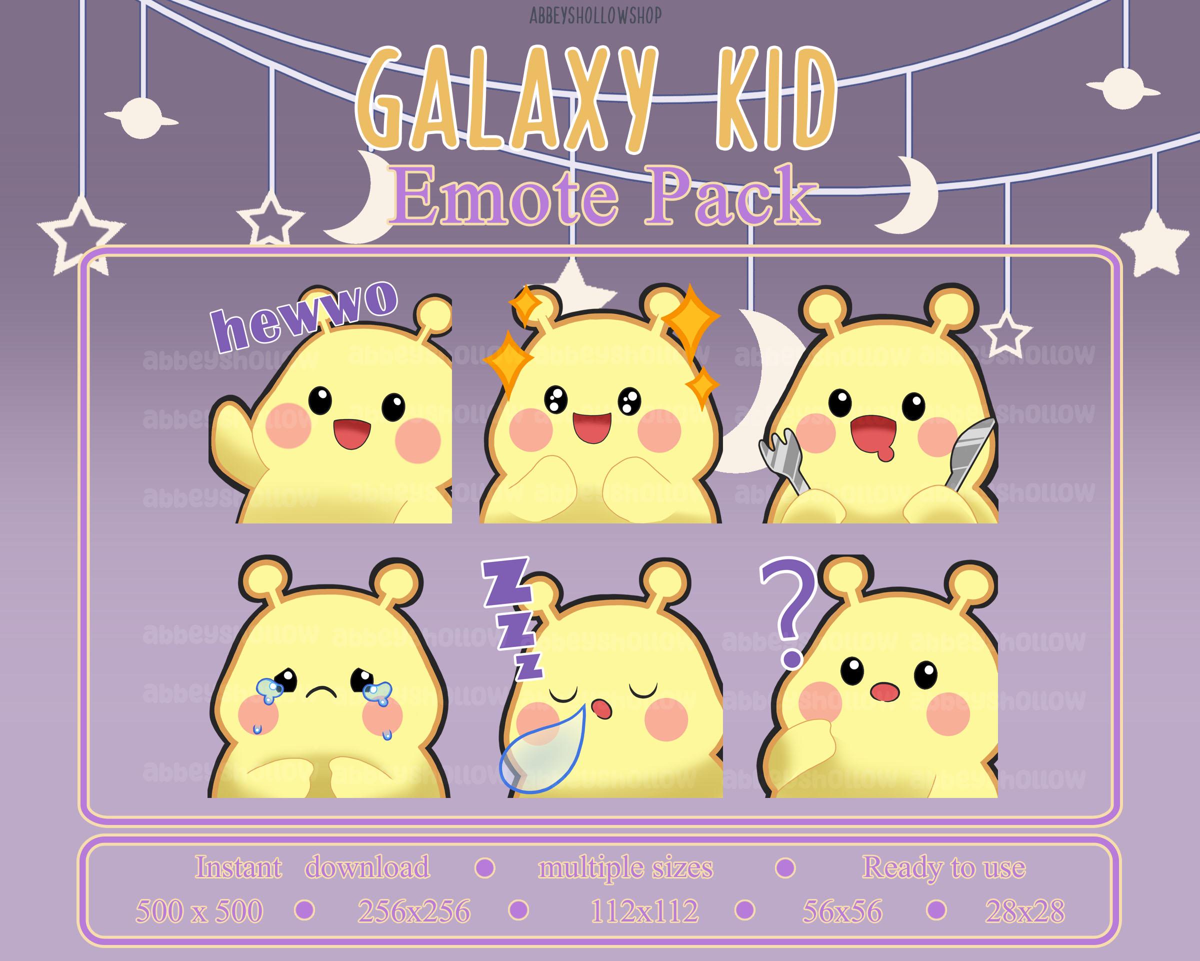 Xavier Galaxy Kid Love and Deepspace Static Emote Pack: Twtich