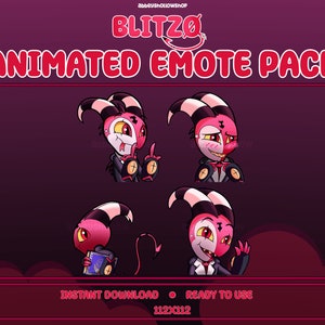 Boss Helluva animato / Pacchetto emote già pronti di Blitz∅ (4) / Emote Twitch / Emote Discord