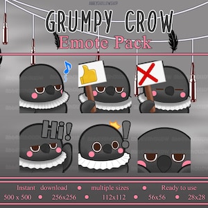 Sylus Grumpy Crow | Love and Deepspace | Premade Emote Pack (6) | Twitch Emotes | Discord Emotes | Youtube Emotes |Digital Stickers |Etc.,