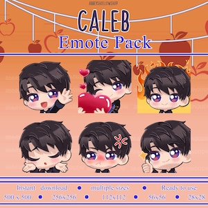 Caleb | Love and Deepspace | Premade Emote Pack (6) | Twitch Emotes | Discord Emotes | Youtube Emotes | PFP |  Etc.,