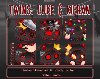 Love and Deepspace Luke & Kieran Emote Pack, Twitch/Discord Emotes, Streamer Assets